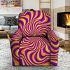 Yellow and purple spin illusion. Recliner Cover-grizzshop