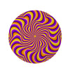Yellow and purple spin illusion. Round Rug-grizzshop