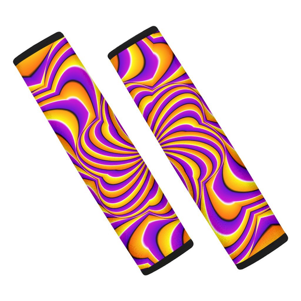 Yellow and purple spin illusion. Seat Belt Cover-grizzshop