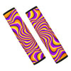 Yellow and purple spin illusion. Seat Belt Cover-grizzshop