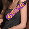 Yellow and purple spin illusion. Seat Belt Cover-grizzshop
