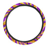 Yellow and purple spin illusion. Steering Wheel Cover-grizzshop