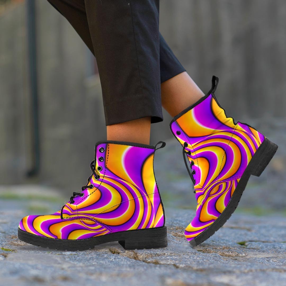 Yellow and purple spin illusion. Women's Boots-grizzshop