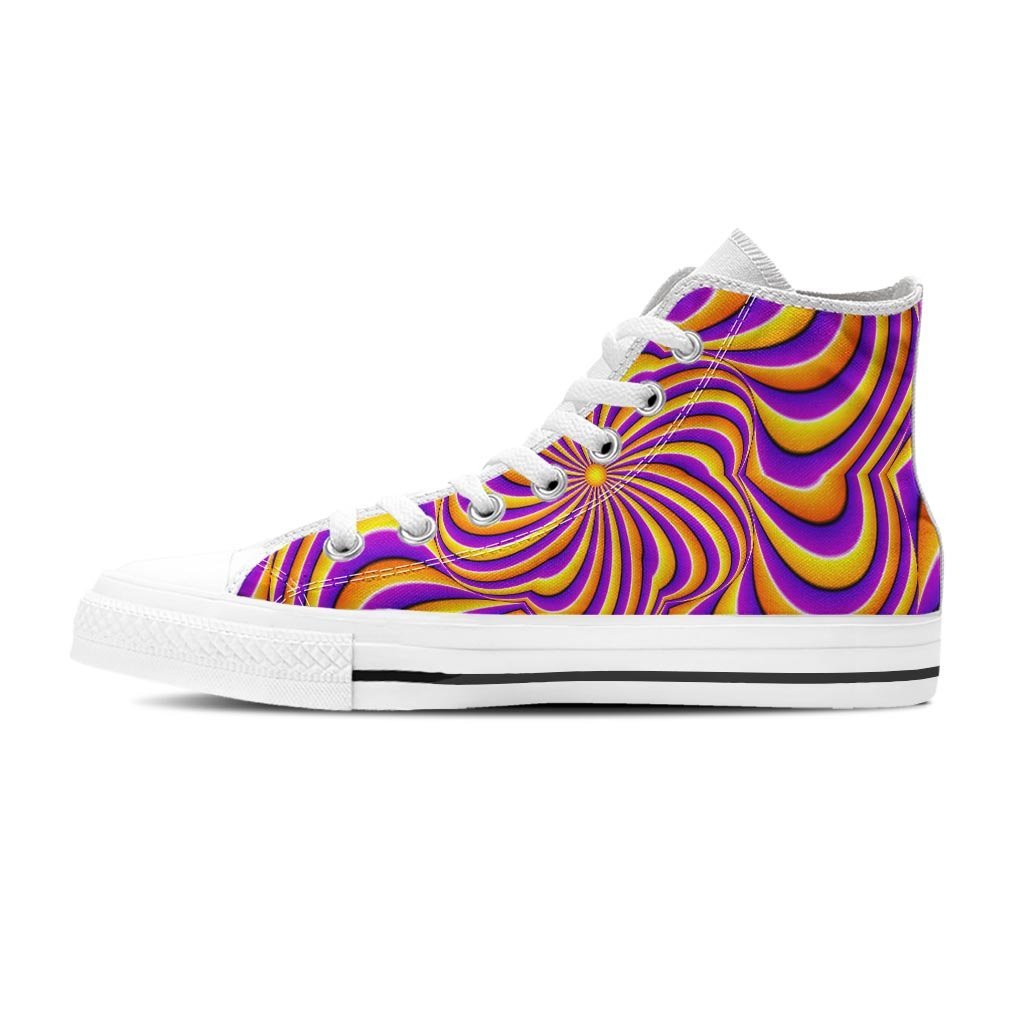 Yellow and purple spin illusion. Women's High Top Shoes-grizzshop