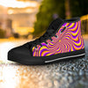 Yellow and purple spin illusion. Women's High Top Shoes-grizzshop