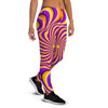 Yellow and purple spin illusion. Women's Joggers-grizzshop