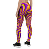 Yellow and purple spin illusion. Women's Leggings-grizzshop