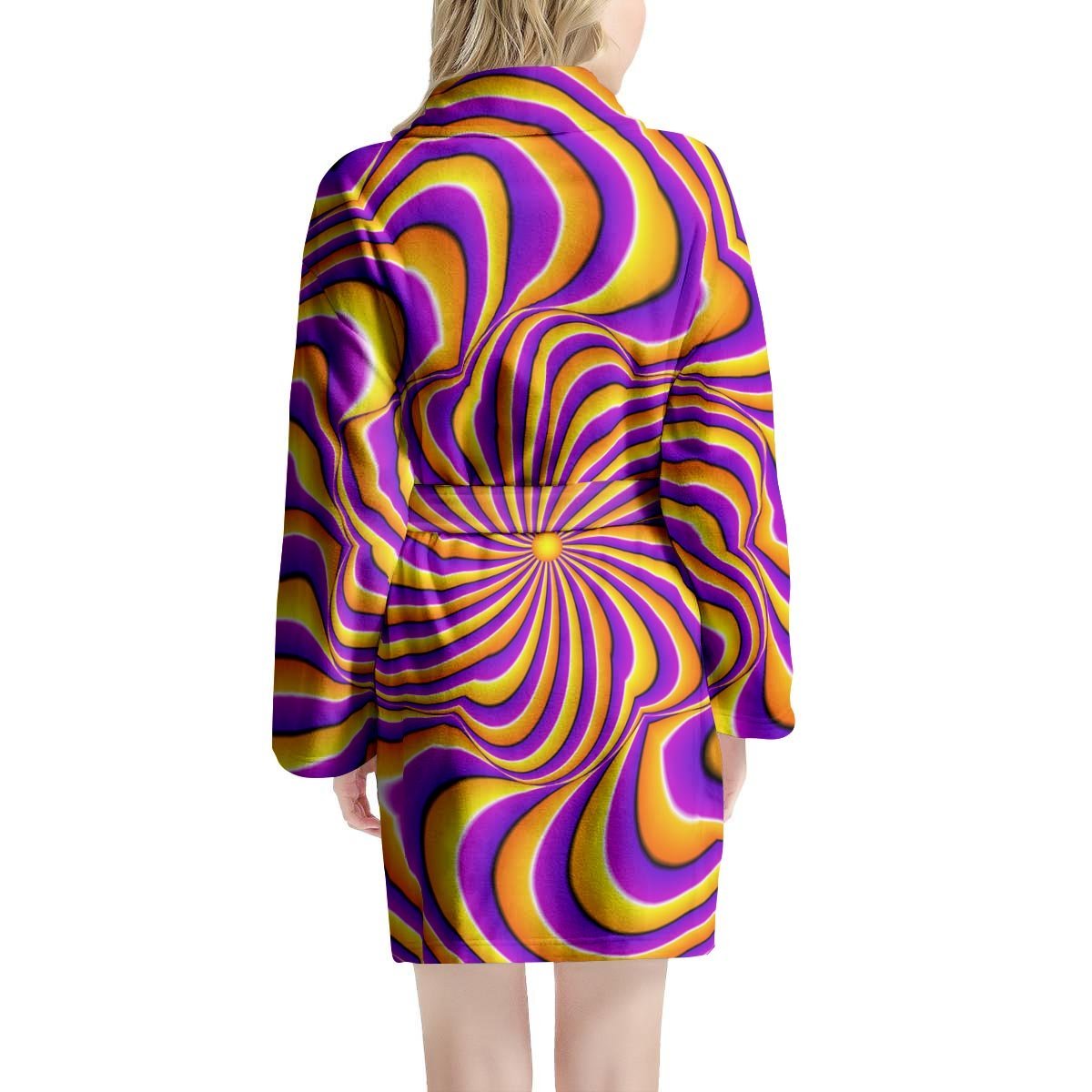 Yellow and purple spin illusion. Women's Robe-grizzshop