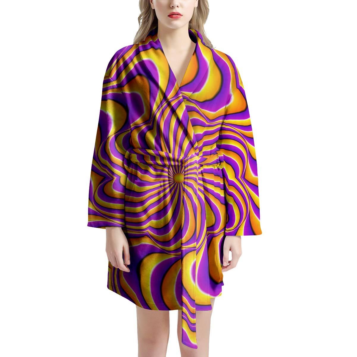 Yellow and purple spin illusion. Women's Robe-grizzshop