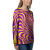 Yellow and purple spin illusion. Women's Sweatshirt-grizzshop