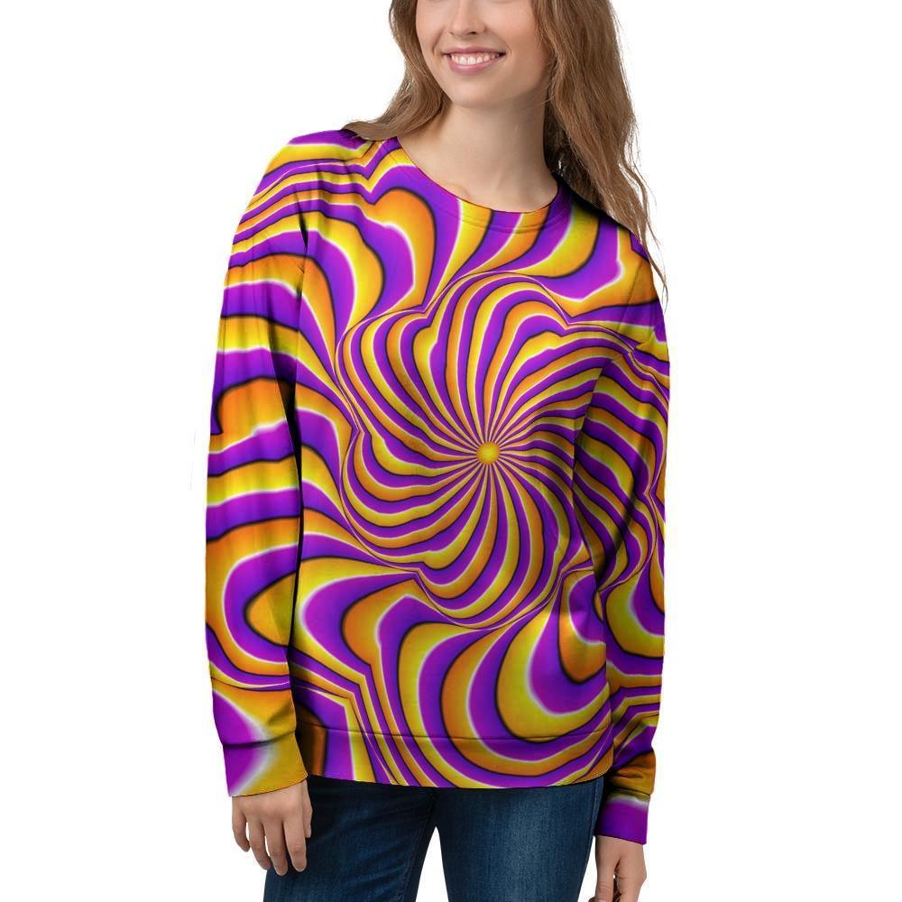 Yellow and purple spin illusion. Women's Sweatshirt-grizzshop