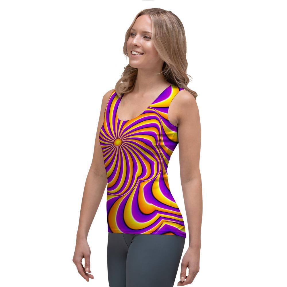 Yellow and purple spin illusion. Women's Tank Top-grizzshop