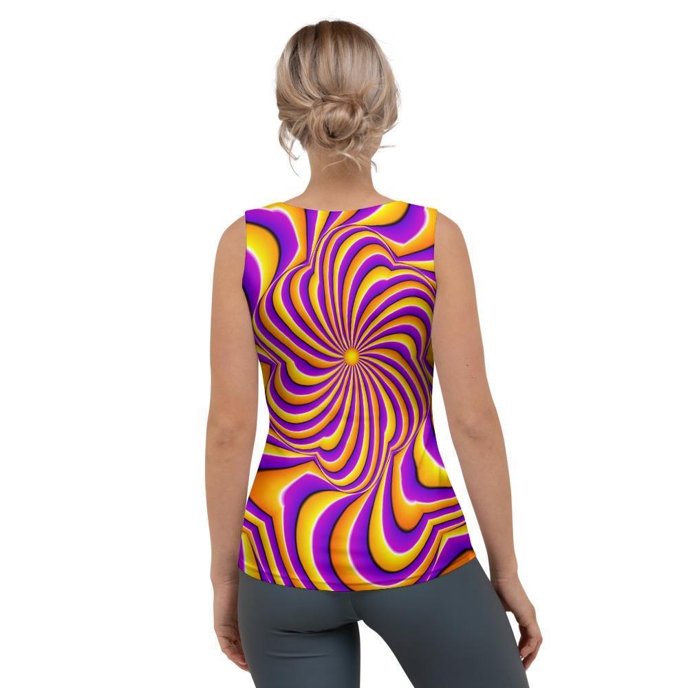 Yellow and purple spin illusion. Women's Tank Top-grizzshop