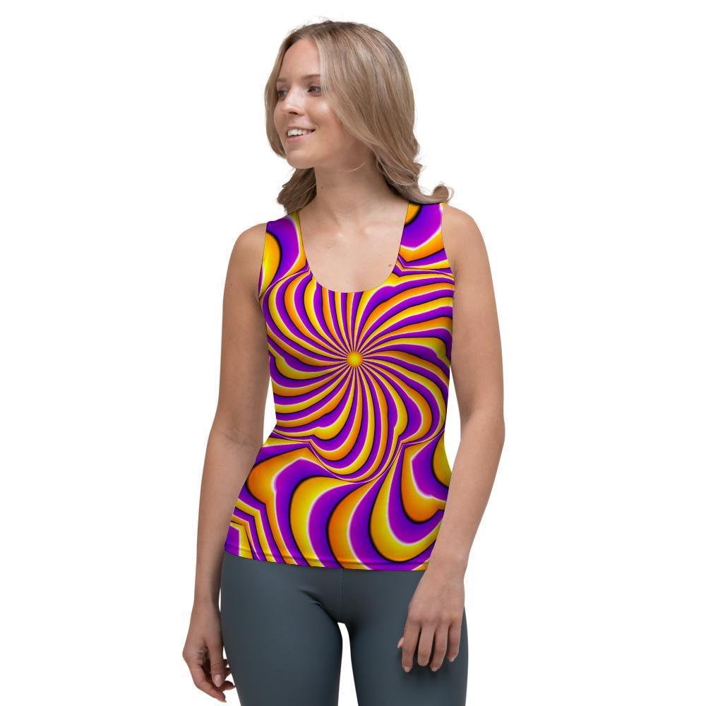 Yellow and purple spin illusion. Women's Tank Top-grizzshop