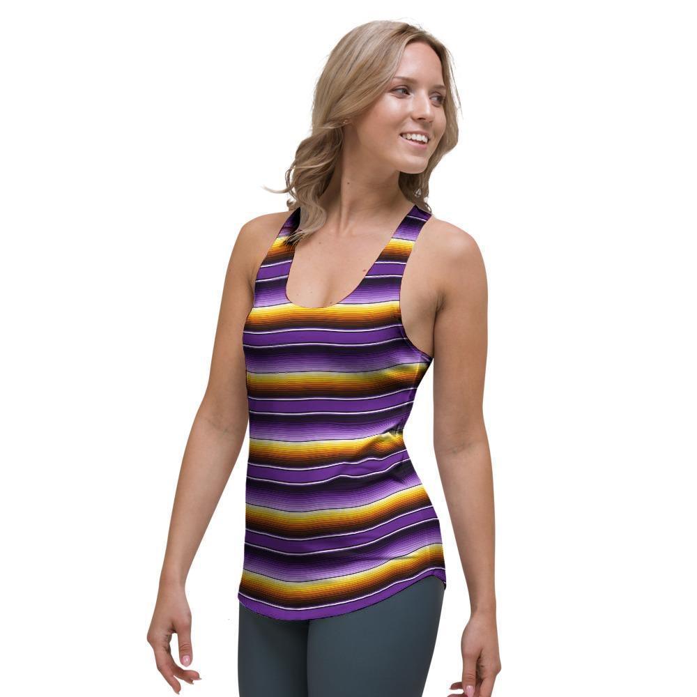 Yellow And Purple Mexican Baja Women's Racerback Tank Top-grizzshop