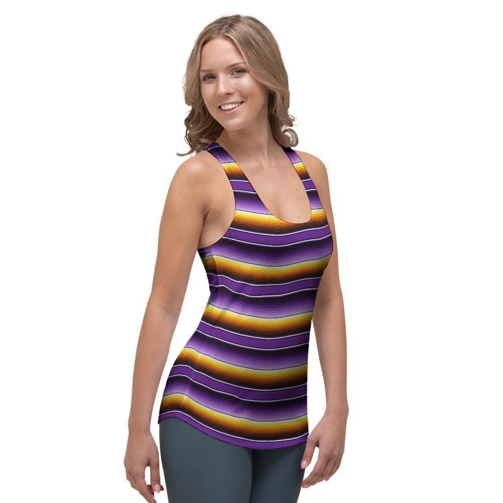Yellow And Purple Mexican Baja Women's Racerback Tank Top-grizzshop