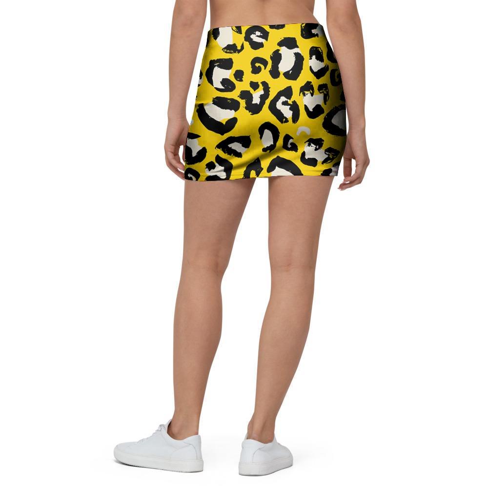 Yellow Leopard Mini Skirt-grizzshop