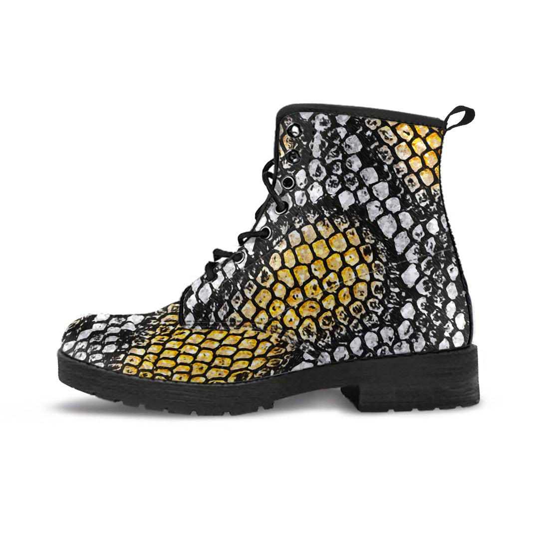 Yellow Snakeskin print Men's Boots-grizzshop
