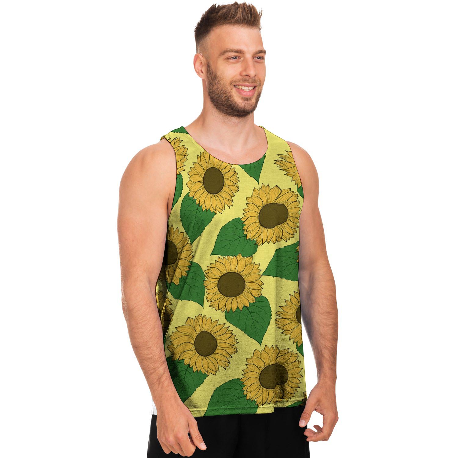 Yellow Sunflower Men's Tank Tops-grizzshop