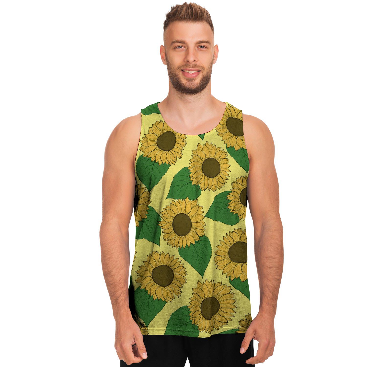 Yellow Sunflower Men's Tank Tops-grizzshop
