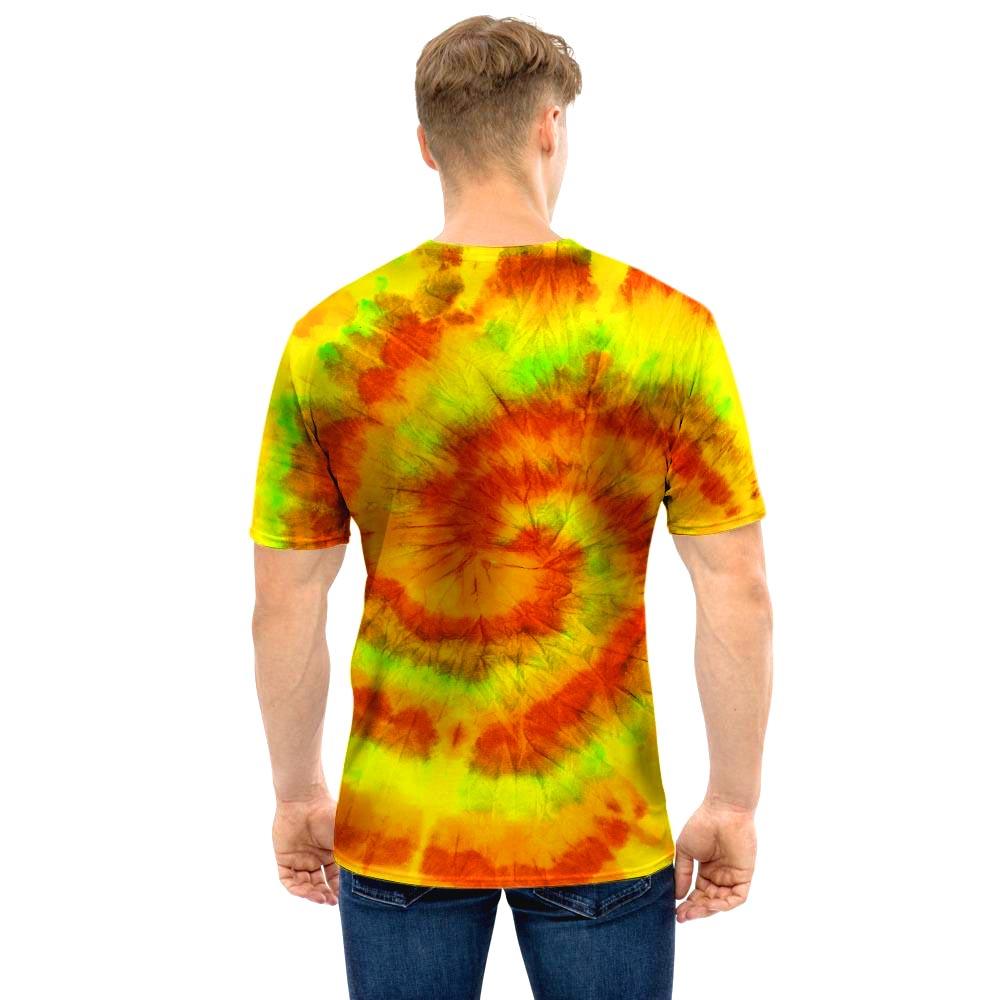 Yellow Tie Dye Men T Shirt-grizzshop
