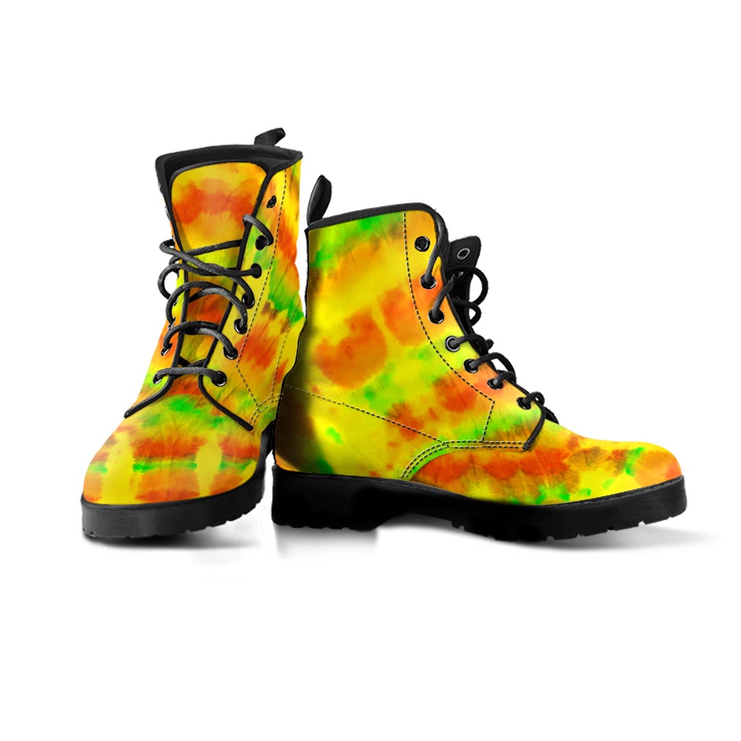 Yellow Tie Dye Men's Boots-grizzshop