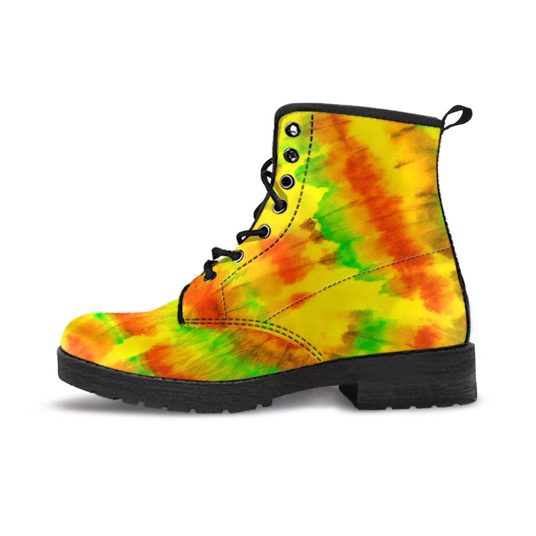 Yellow Tie Dye Men's Boots-grizzshop