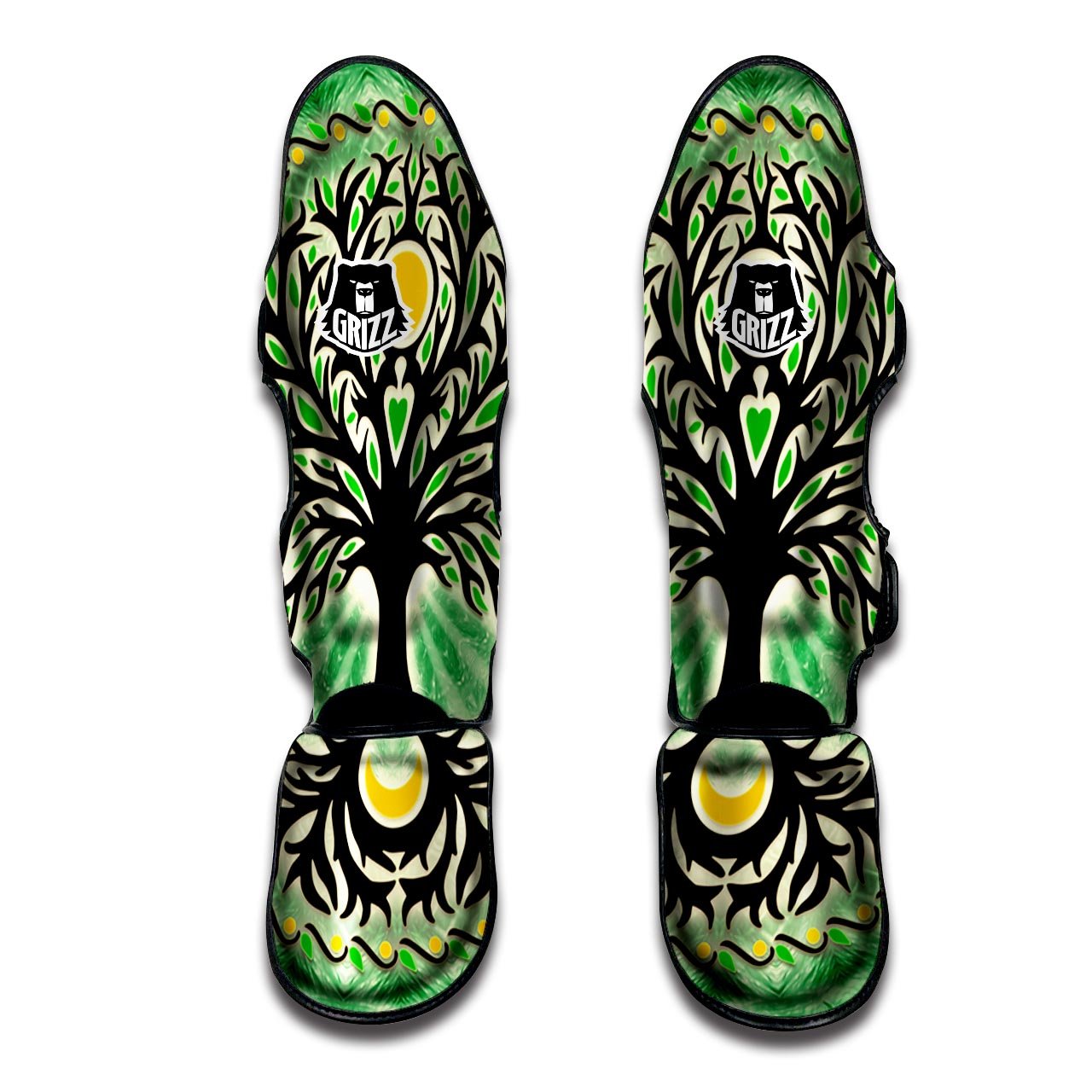 Yggdrasil Moon And Sun Print Muay Thai Shin Guards-grizzshop