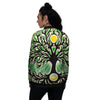 Yggdrasil Moon And Sun Print Women's Bomber Jacket-grizzshop