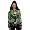 Yggdrasil Moon And Sun Print Women's Bomber Jacket-grizzshop