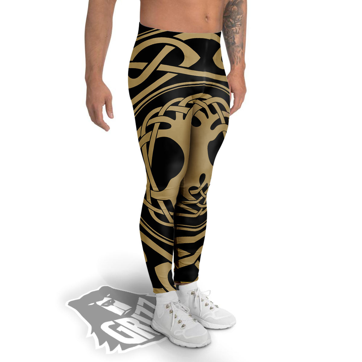 Yggdrasil Scandinavian Print Men's Leggings-grizzshop