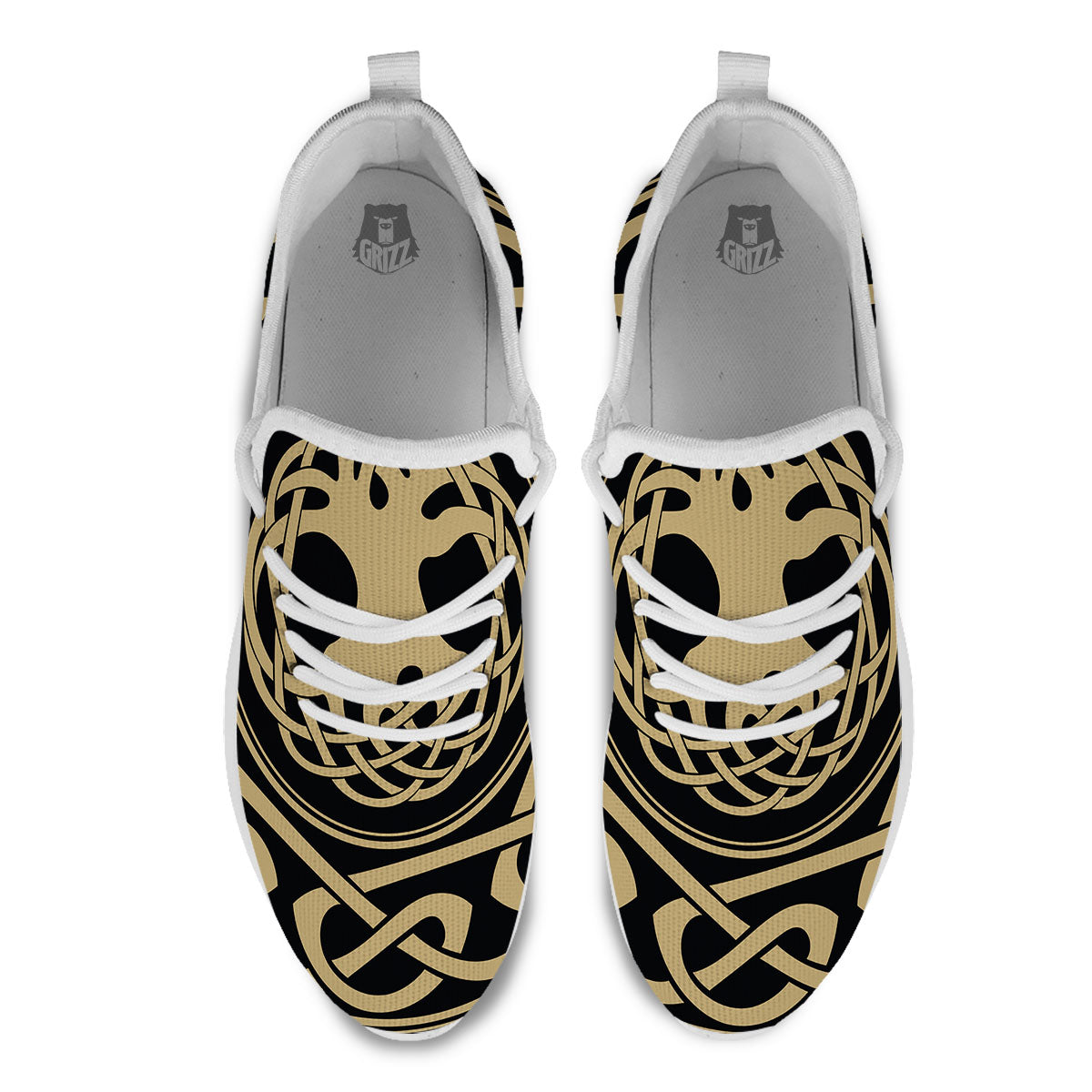 Yggdrasil Scandinavian Print White Athletic Shoes-grizzshop