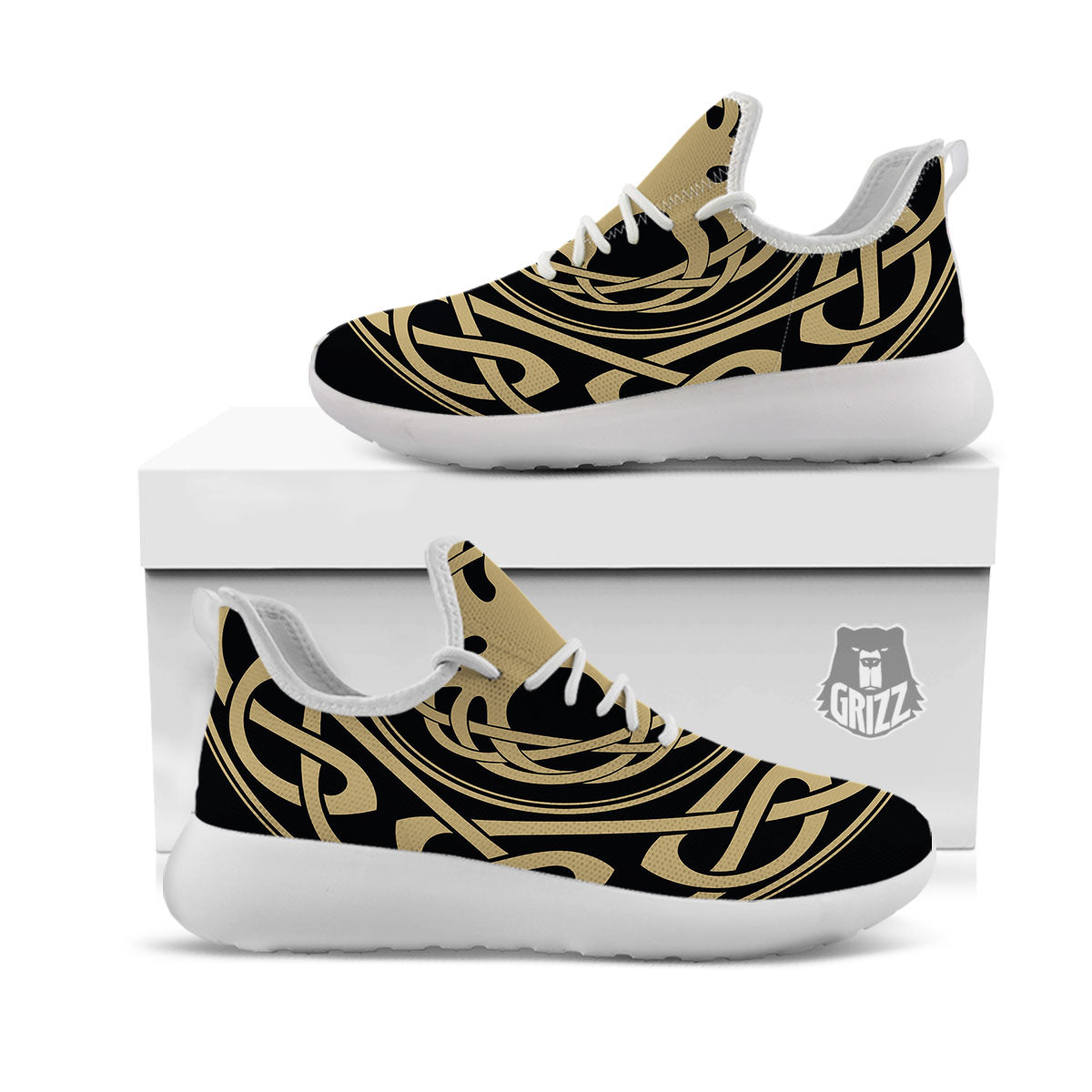 Yggdrasil Scandinavian Print White Athletic Shoes-grizzshop