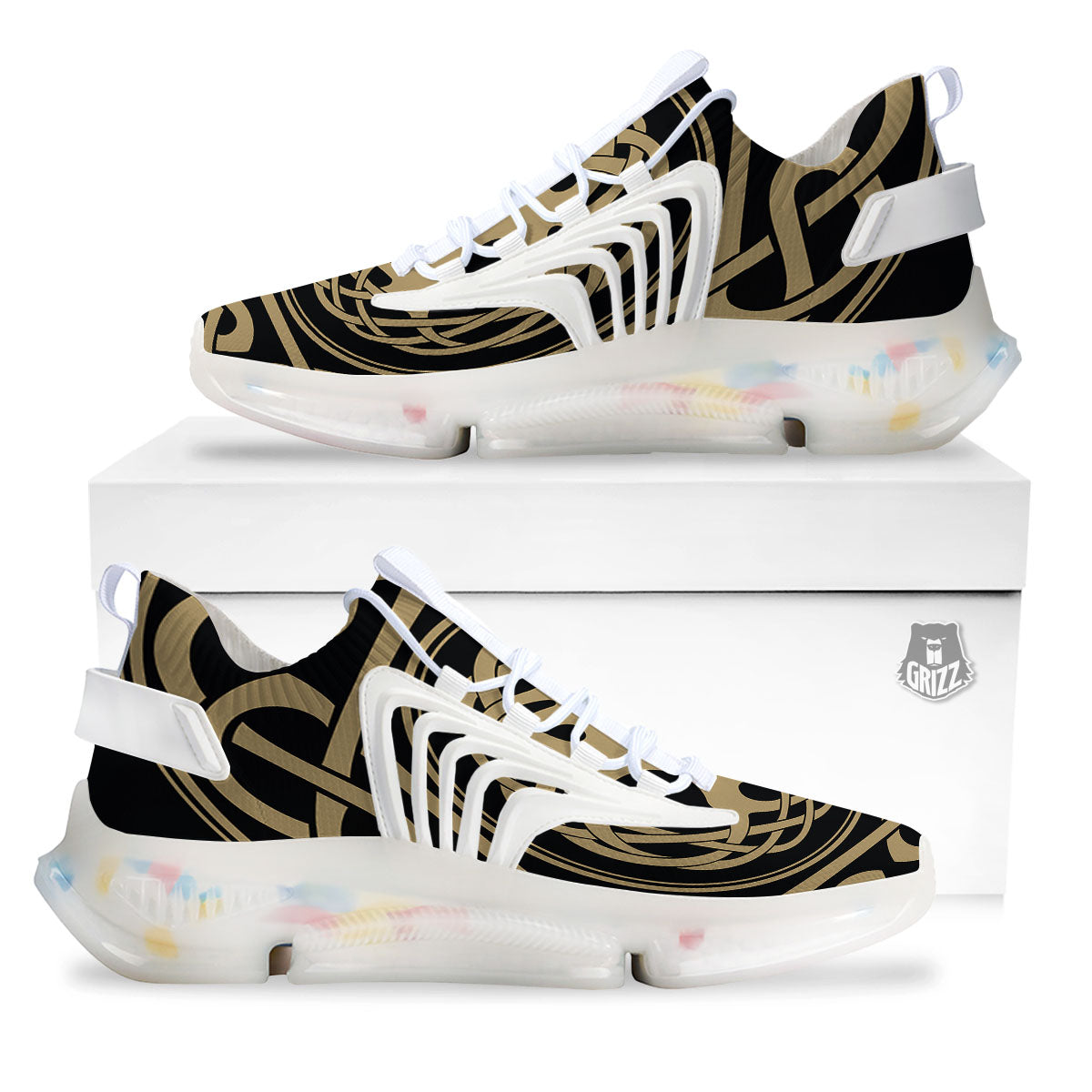 Yggdrasil Scandinavian Print White Gym Shoes-grizzshop