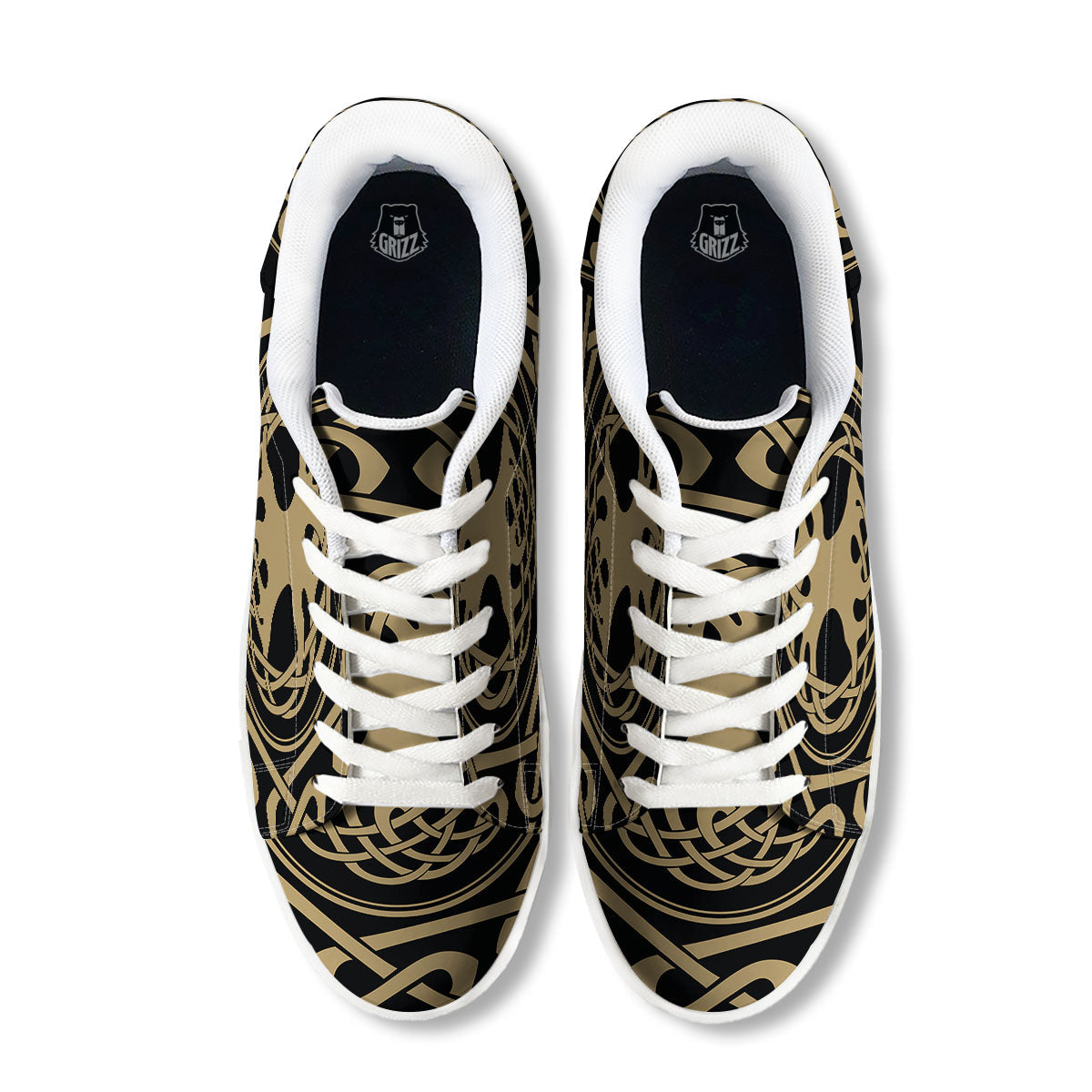 Yggdrasil Scandinavian Print White Low Top Sneakers-grizzshop