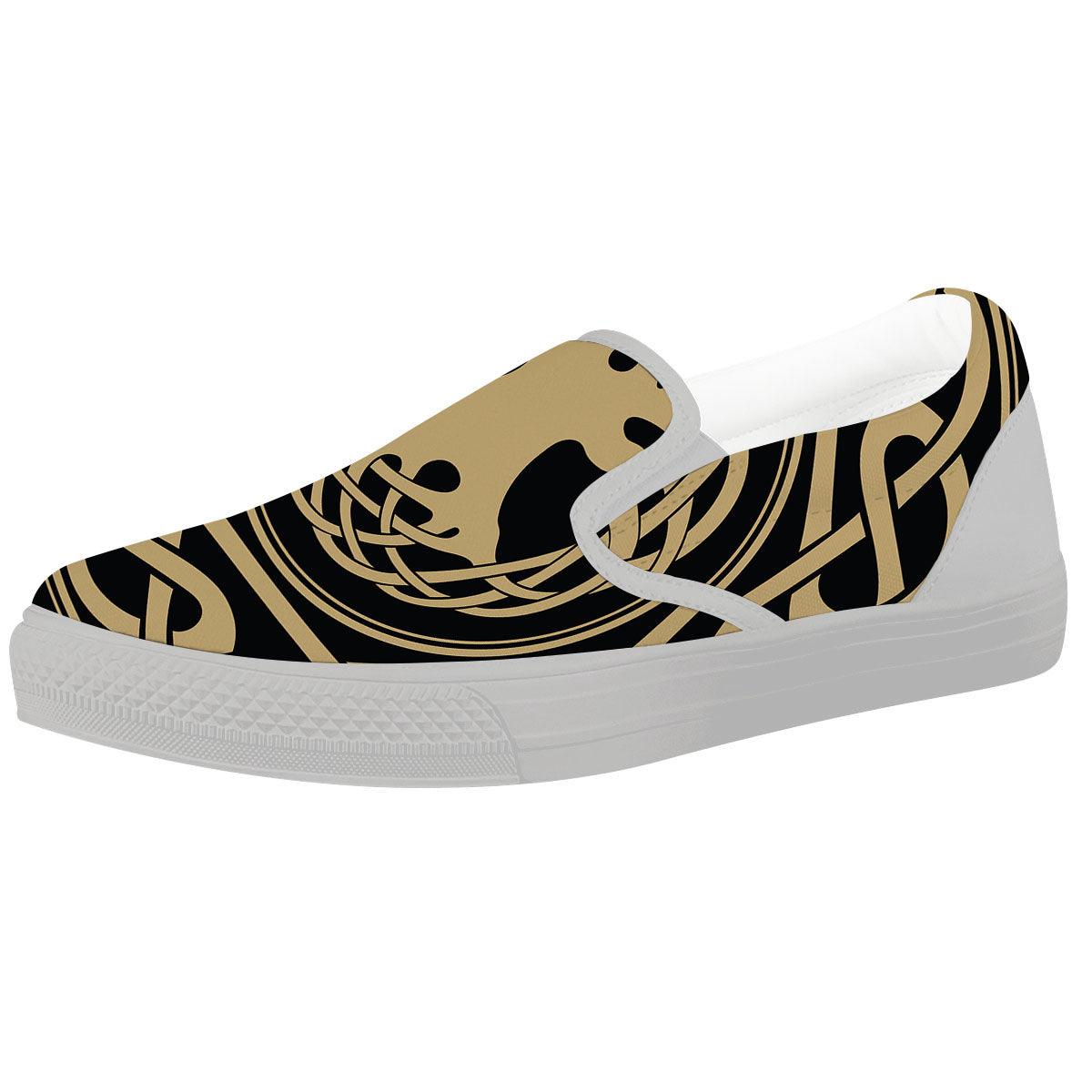 Yggdrasil Scandinavian Print White Slip On Shoes-grizzshop