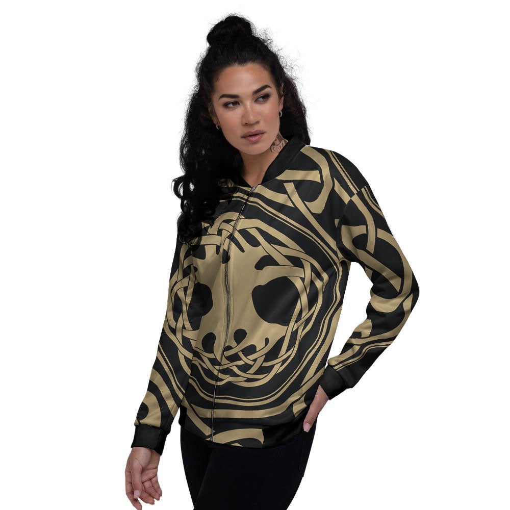 Yggdrasil Scandinavian Print Women's Bomber Jacket-grizzshop