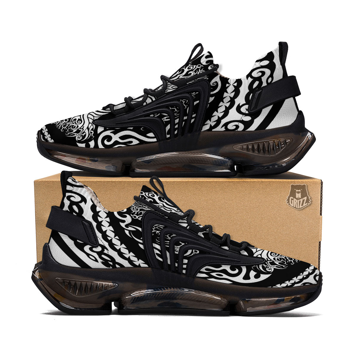 Yggdrasil Tree Ancient Print Black Gym Shoes-grizzshop