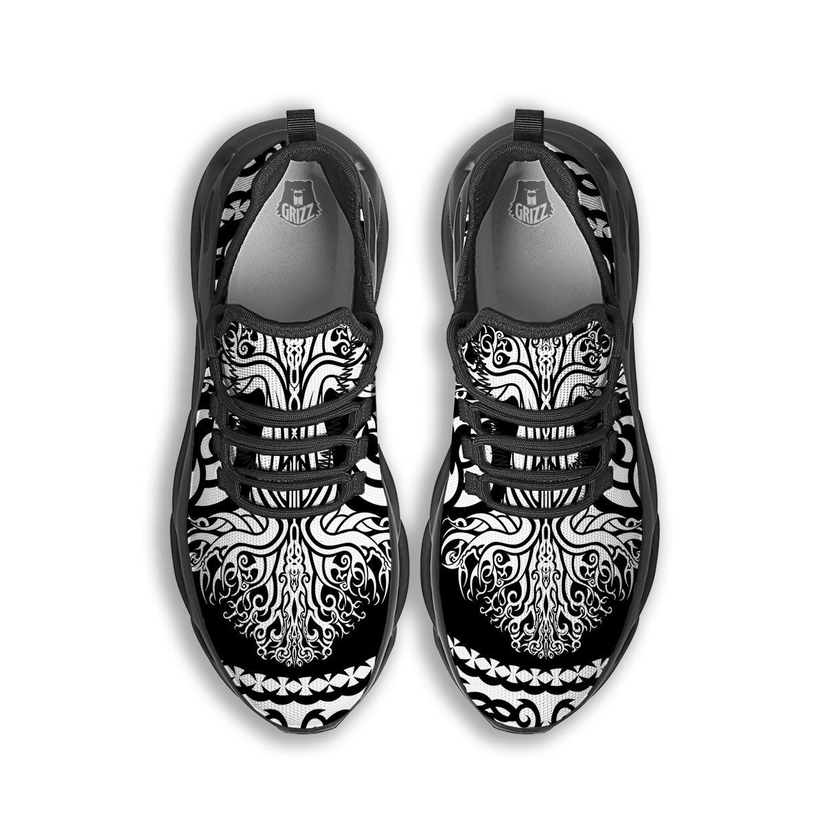 Yggdrasil Tree Ancient Print Black Running Shoes-grizzshop