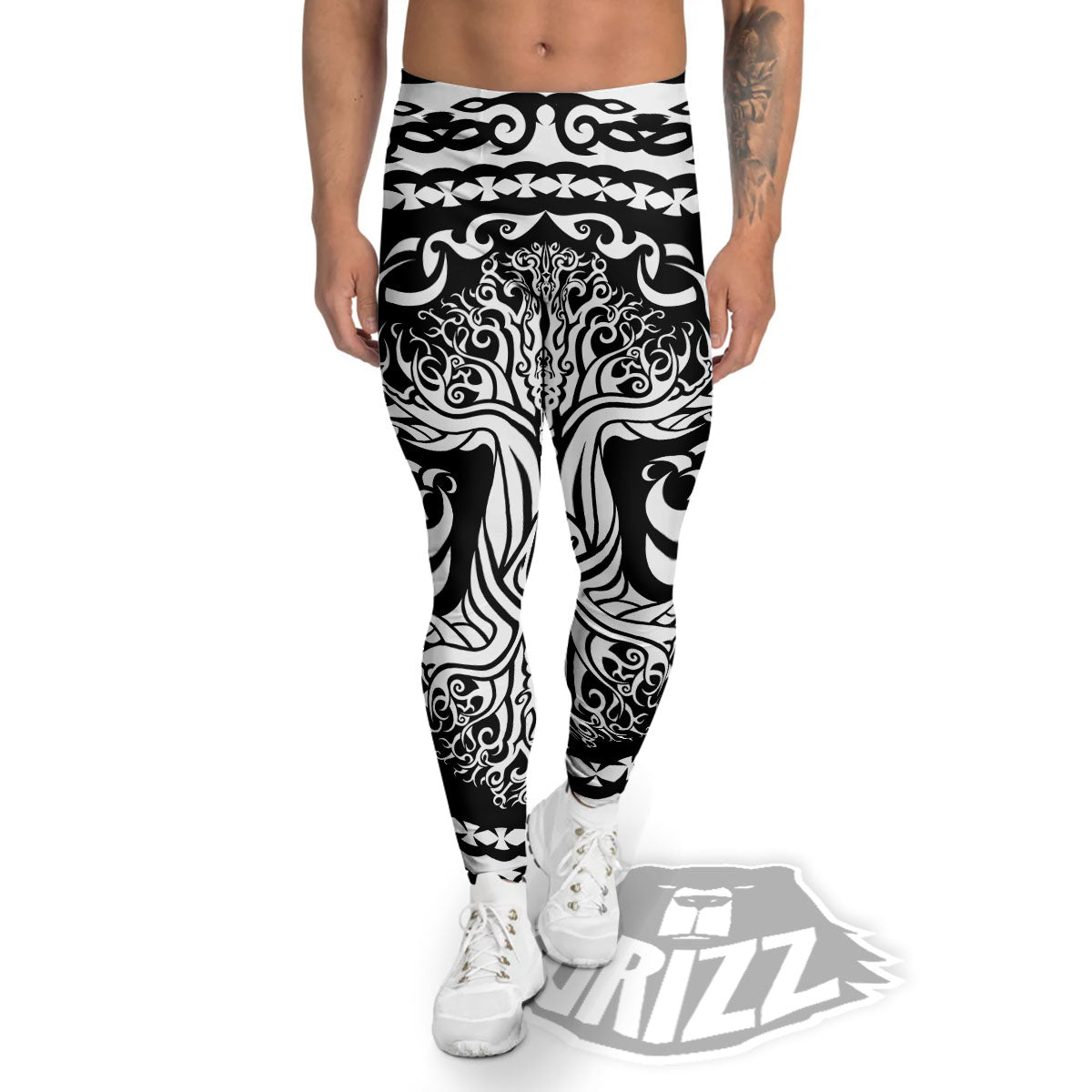 Yggdrasil Tree Ancient Print Men's Leggings-grizzshop