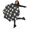 Yin Yang Black Pattern Print Automatic Foldable Umbrella-grizzshop