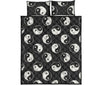 Yin Yang Black Pattern Print Bed Set Quilt-grizzshop