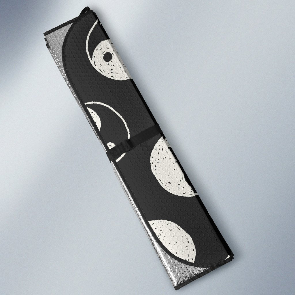 Yin Yang Black Pattern Print Car Sun Shade-grizzshop