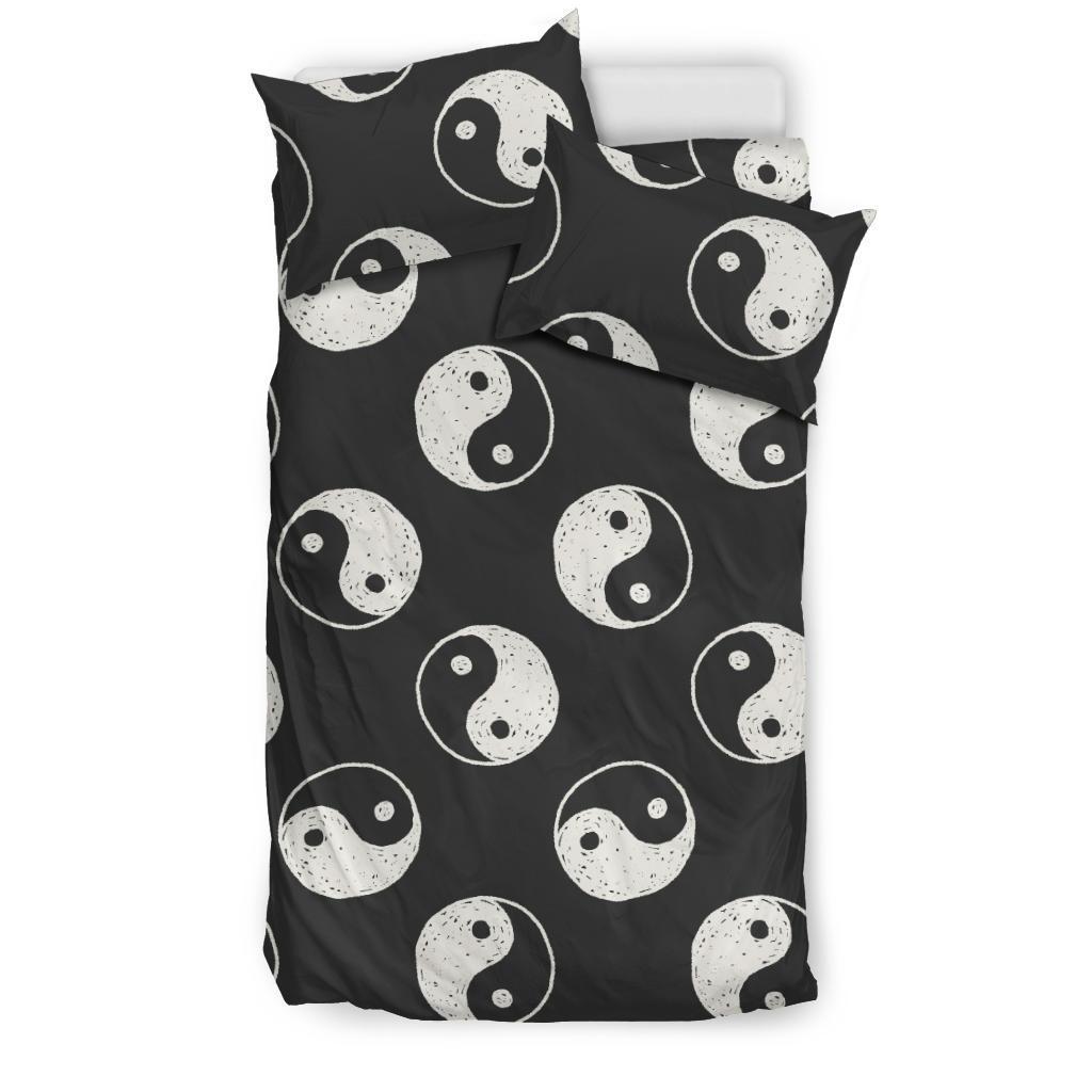 Yin Yang Black Pattern Print Duvet Cover Bedding Set-grizzshop