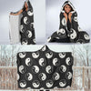 Yin Yang Black Pattern Print Hooded Blanket-grizzshop