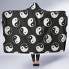 Yin Yang Black Pattern Print Hooded Blanket-grizzshop