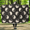 Yin Yang Black Pattern Print Hooded Blanket-grizzshop