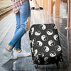 Yin Yang Black Pattern Print Luggage Cover Protector-grizzshop