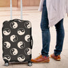 Yin Yang Black Pattern Print Luggage Cover Protector-grizzshop