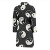 Yin Yang Black Pattern Print Men Long Robe-grizzshop